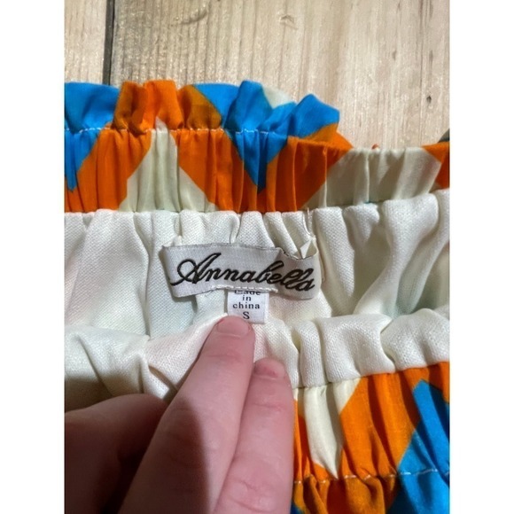 Annabella women's colorful chevron skirt. Elastic Waist. Pockets.Size Small - Picture 2 of 6